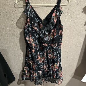 Floral Black Mini Dress